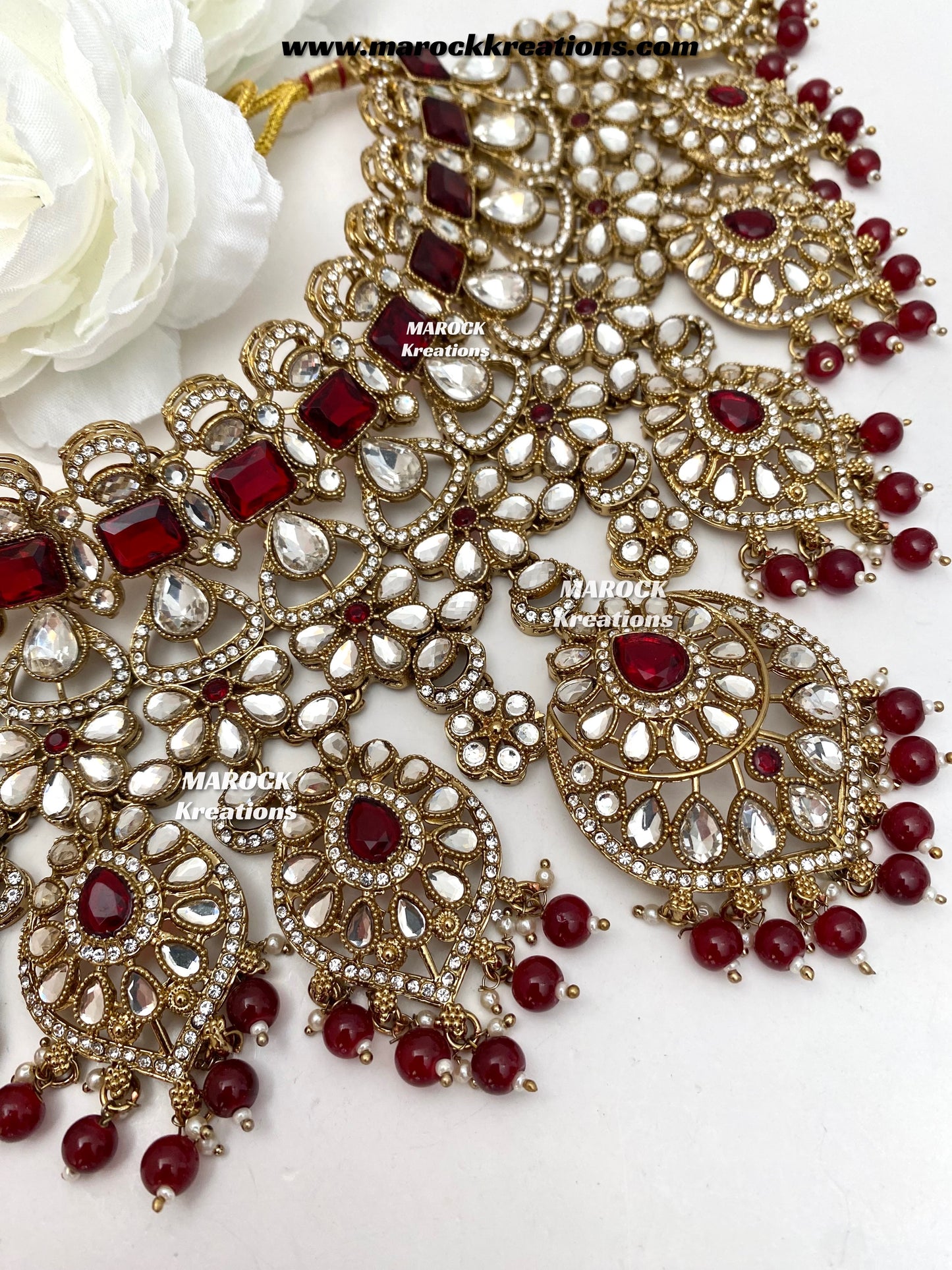 Shinal Uncut Polki Statement Necklace set/Bridal set