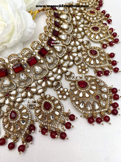 Shinal Uncut Polki Statement Necklace set/Bridal set