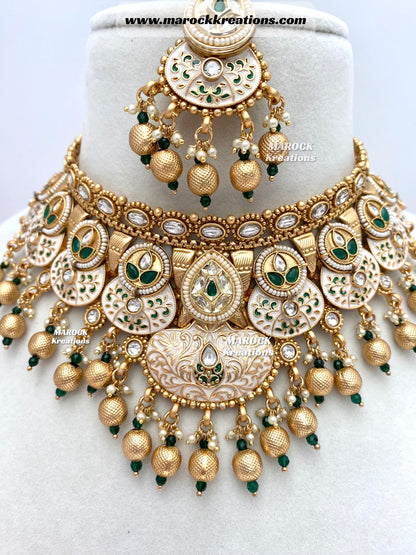 Zara Premium Quality Gold plated Kundan Necklace set