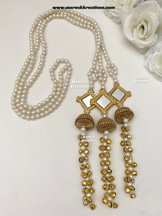 Kashmiri Paranda/Pearls, mirror and Ghungroo Paranda