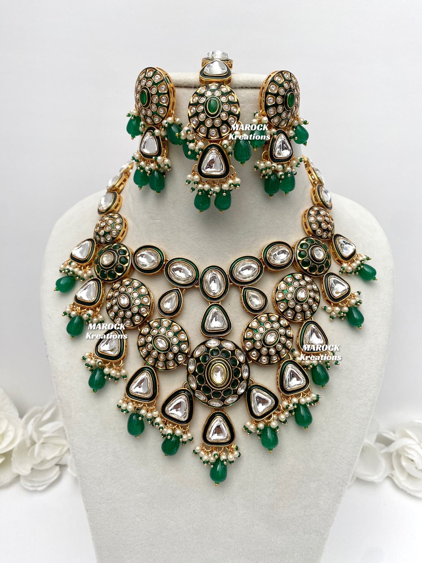 Amisha Premium Quality Kundan Meenakari Statement Necklace set