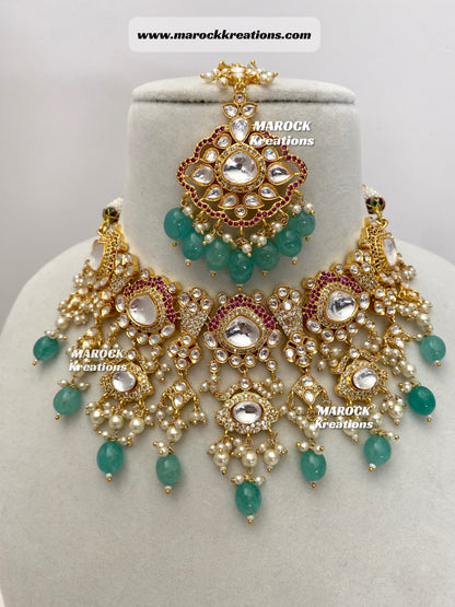 Tyani Inspired Premium Quality gold plated Kundan exclusive Necklace set