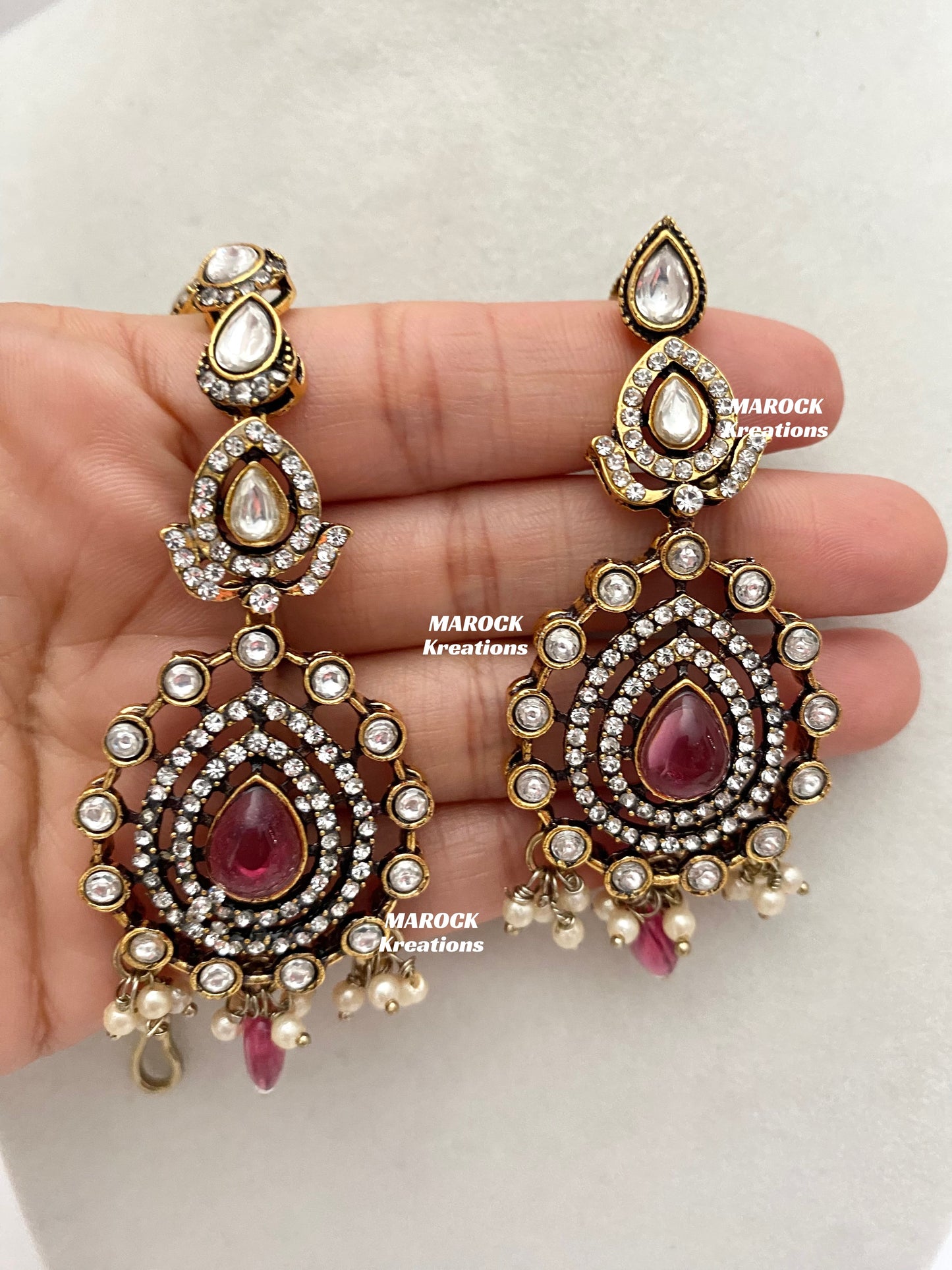 Hanali Victorian Kundan Statement Necklace set