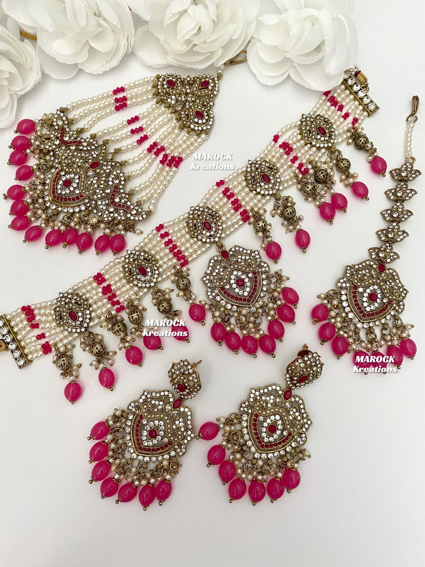 Amy Antique Gold Pakistani Choker set