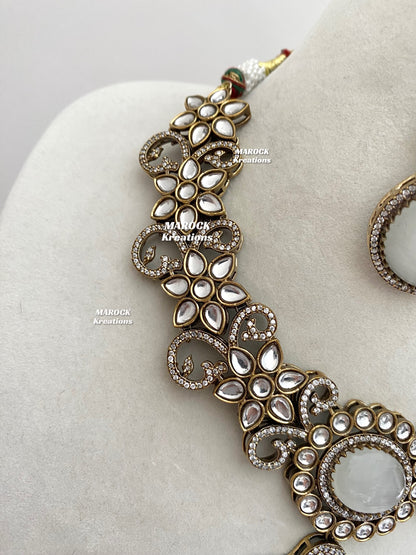 Freya Sabyasachi inspired Premium Quality Moissanite Kundan Necklace set