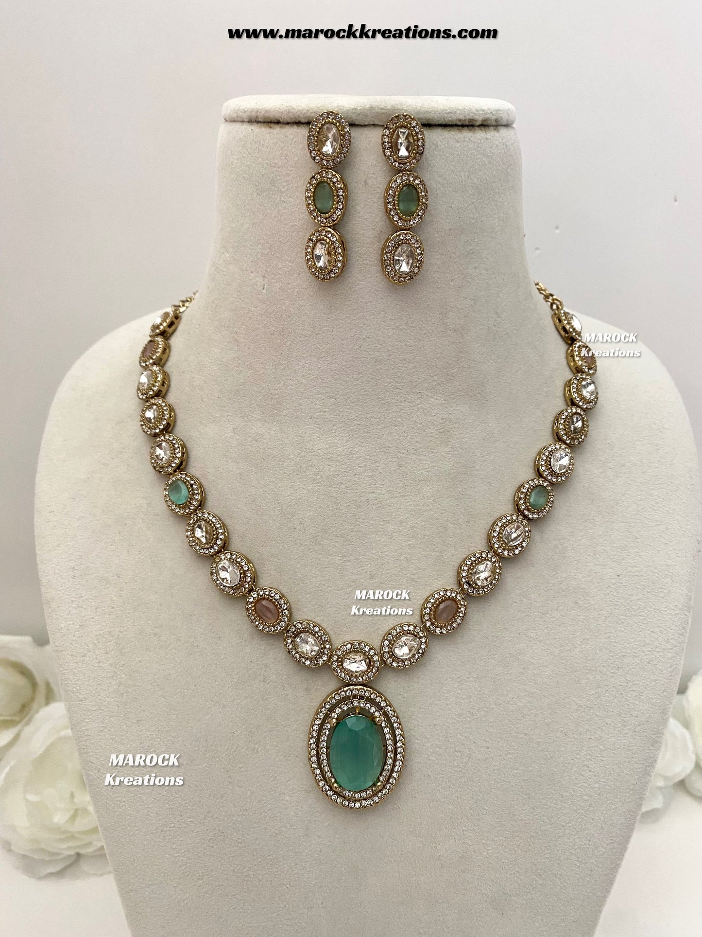 Raveen Premium Quality Kundan Necklace set