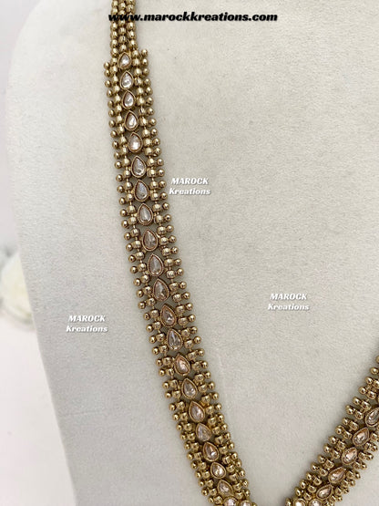 Amna Premium Quality Polki Statement Rani haar set