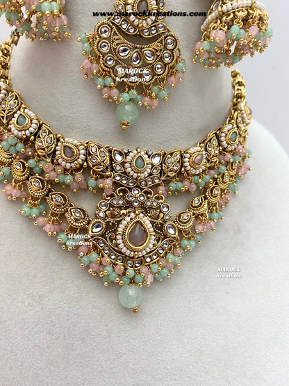 Danisha Premium Quality Kundan Statement necklace set