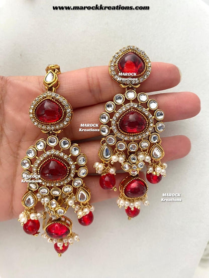 Harsha Premium Quality Kundan and Monalisa stone Statement Necklace set