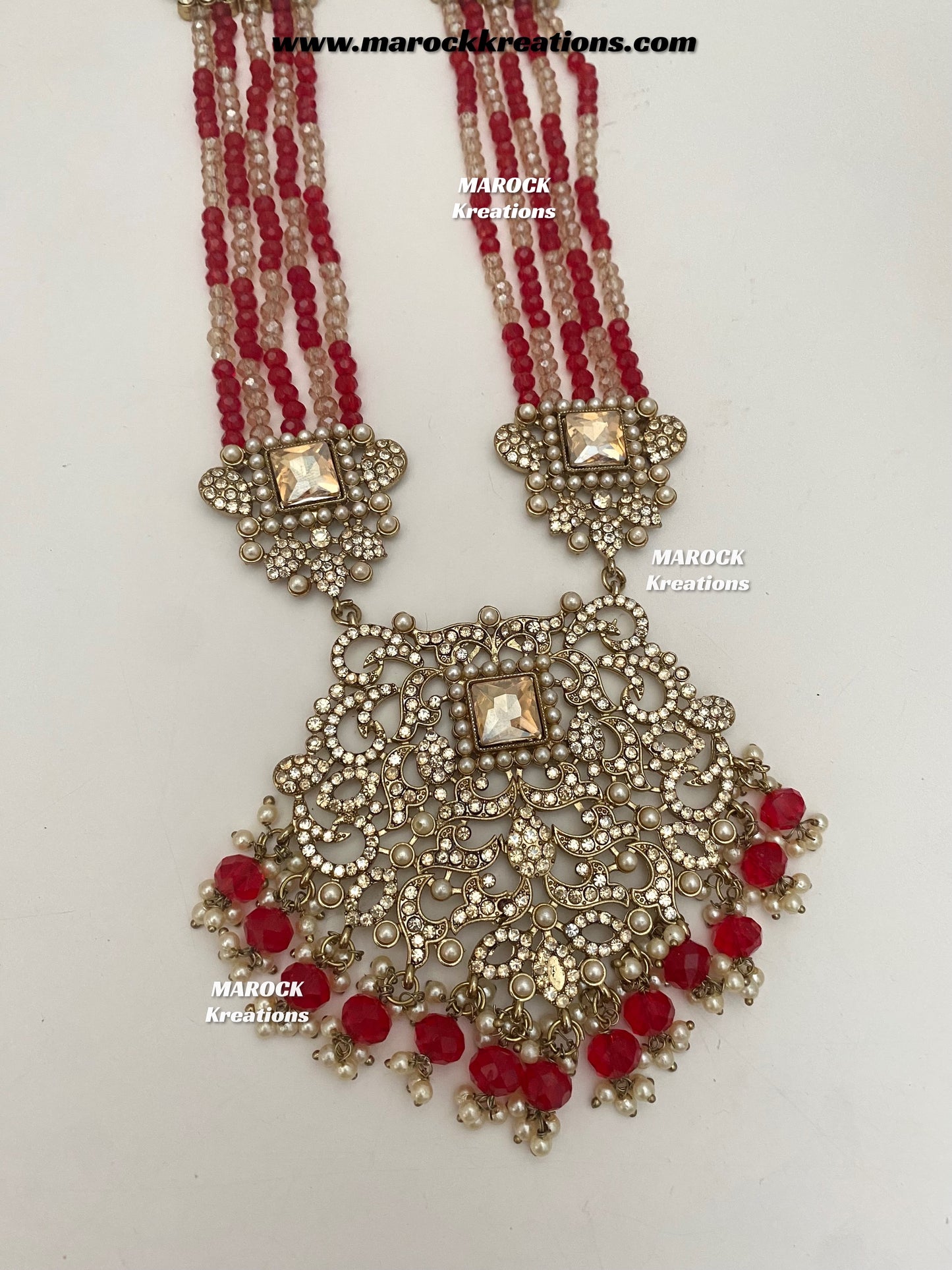 Sameena Premium Quality Pakistani Statement Rani haar set
