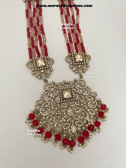 Sameena Premium Quality Pakistani Statement Rani haar set