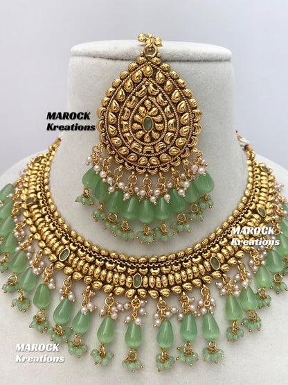 Trendy Gold plated traditional necklace sets/Elegant gold look necklace sets.