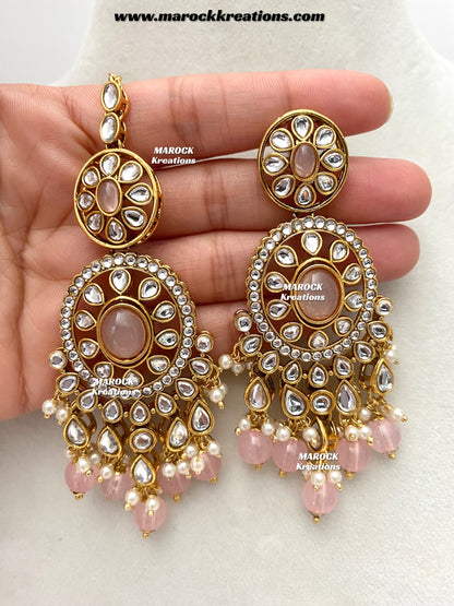 Iqra Premium Quality Kundan Meenakari Statement Necklace set