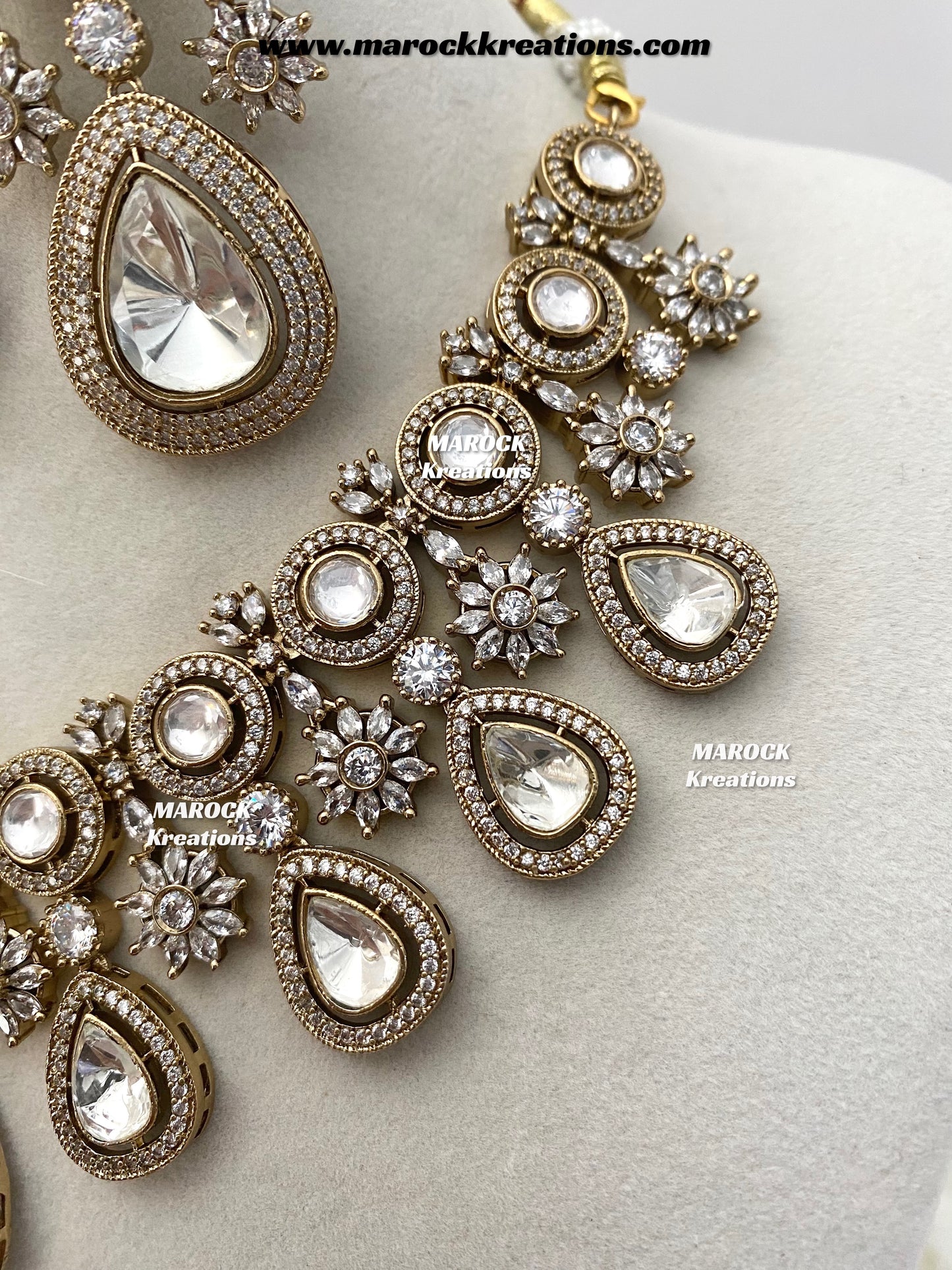 Marie Premium Quality Moissanite Kundan Necklace set