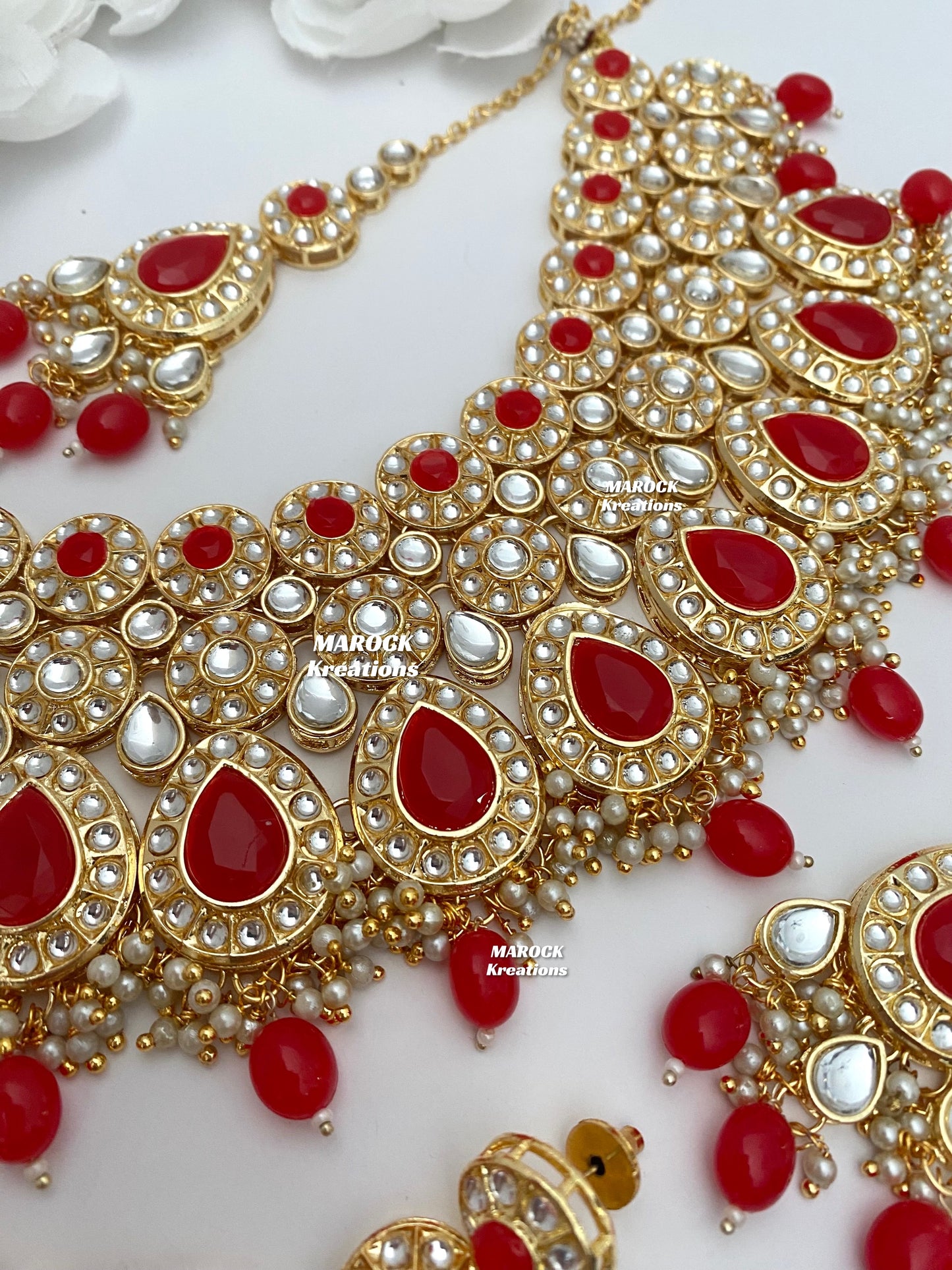 Premium Quality Thappa Kundan Necklace set