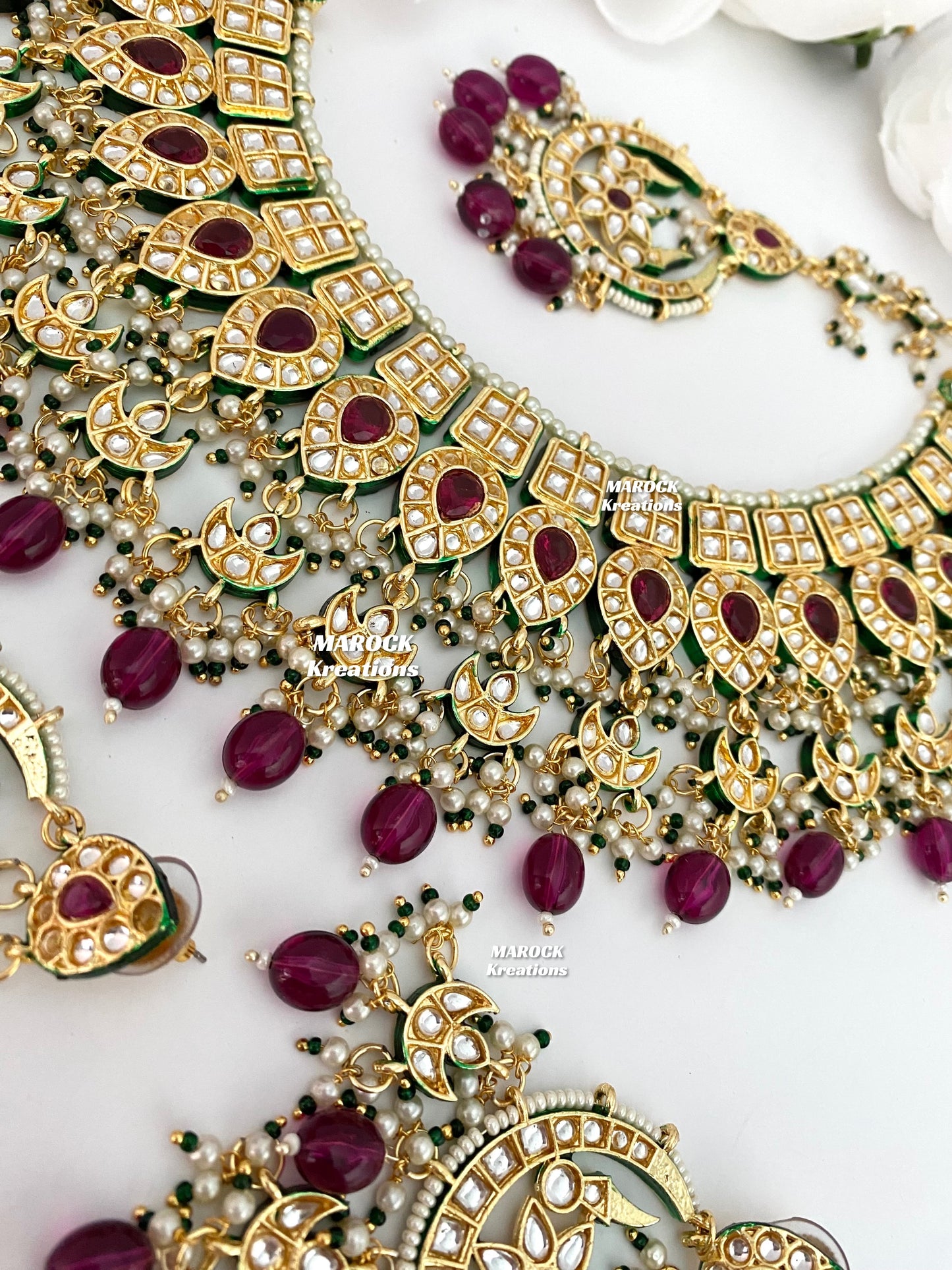 Premium Quality Thappa Kundan Statement Necklace set