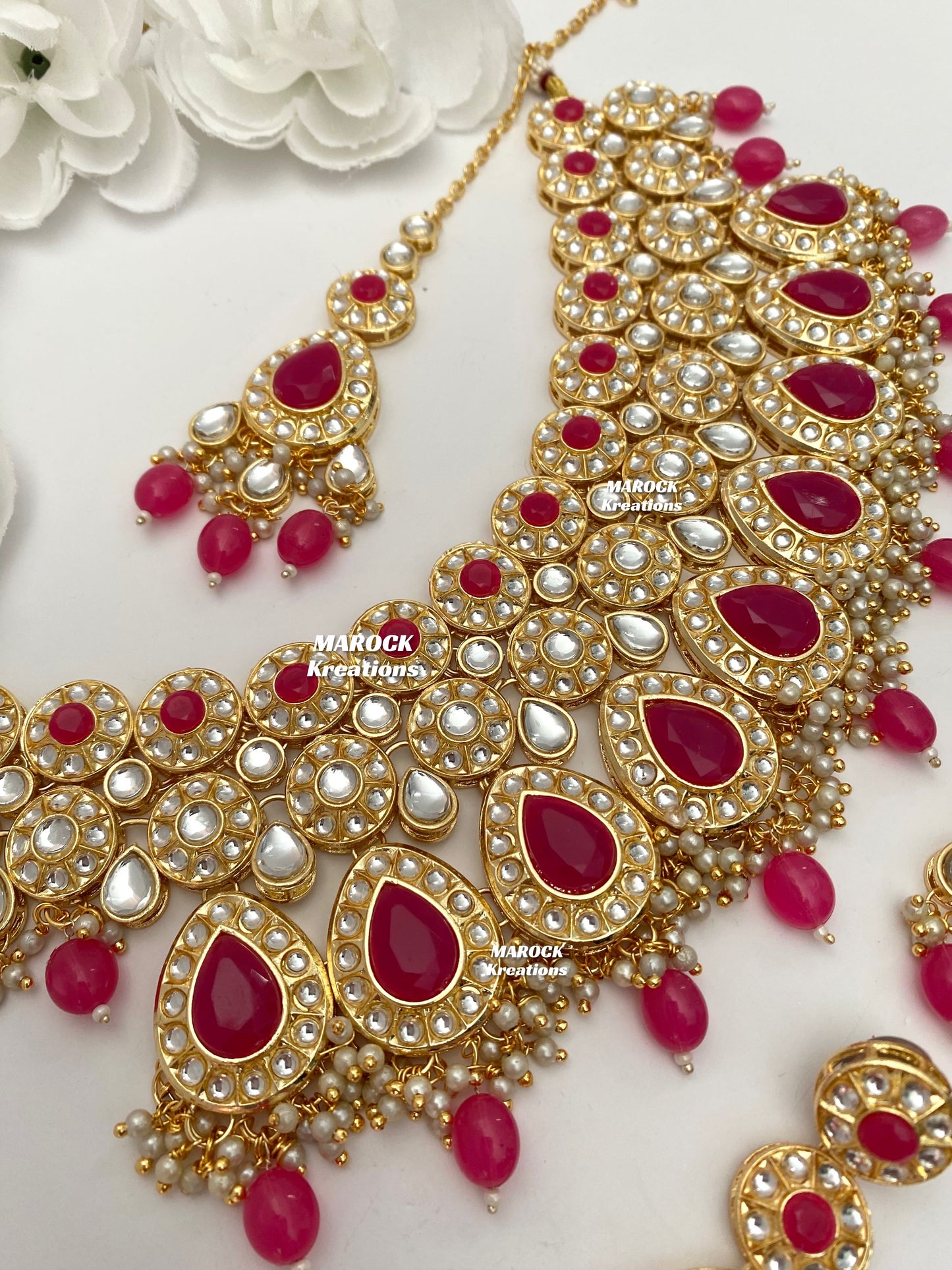 Premium Quality Thappa Kundan Necklace set