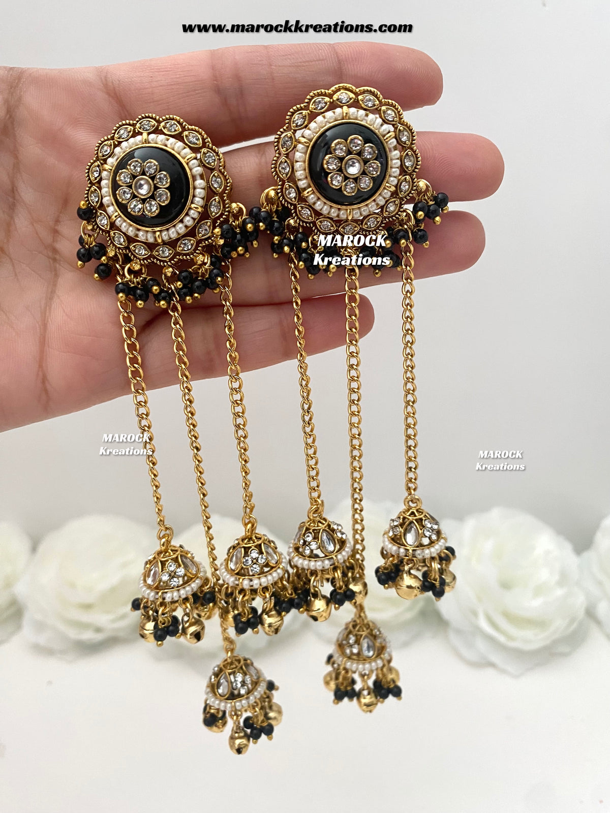 Nimrit Premium Quality Kashmiri Kundan Statement Earrings
