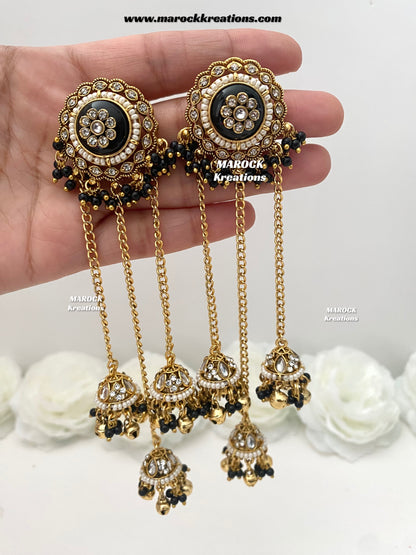 Nimrit Premium Quality Kashmiri Kundan Statement Earrings