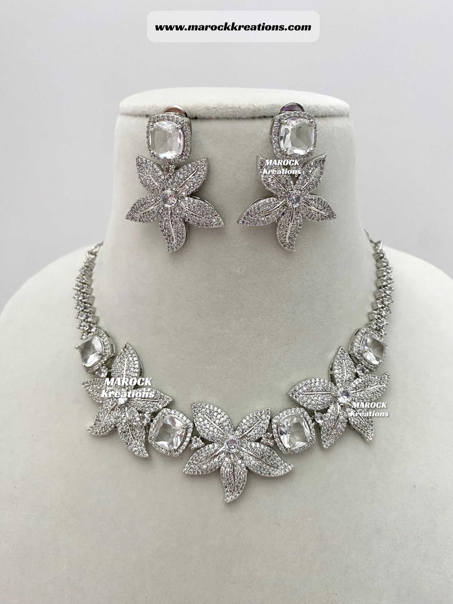 American Diamond Statement Necklace set