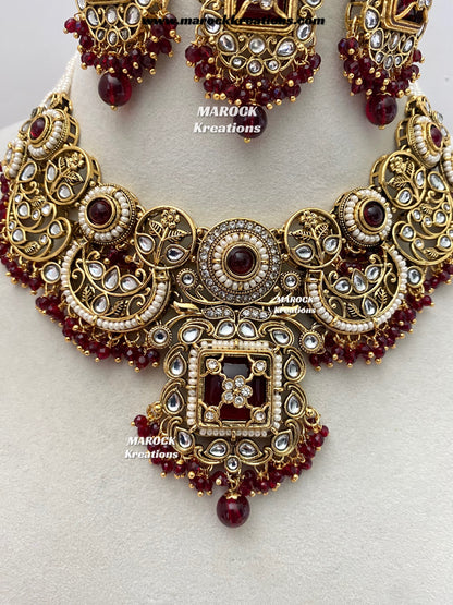Carrie Premium Quality Kundan Statement Necklace set