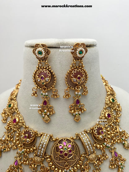 Tahiya Premium Quality exclusive Gold Plated heritage necklace set