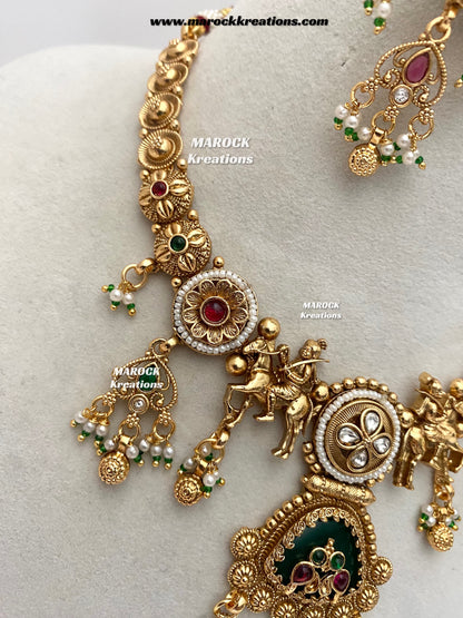 Amita Premium Quality exclusive Gold Plated heritage necklace set