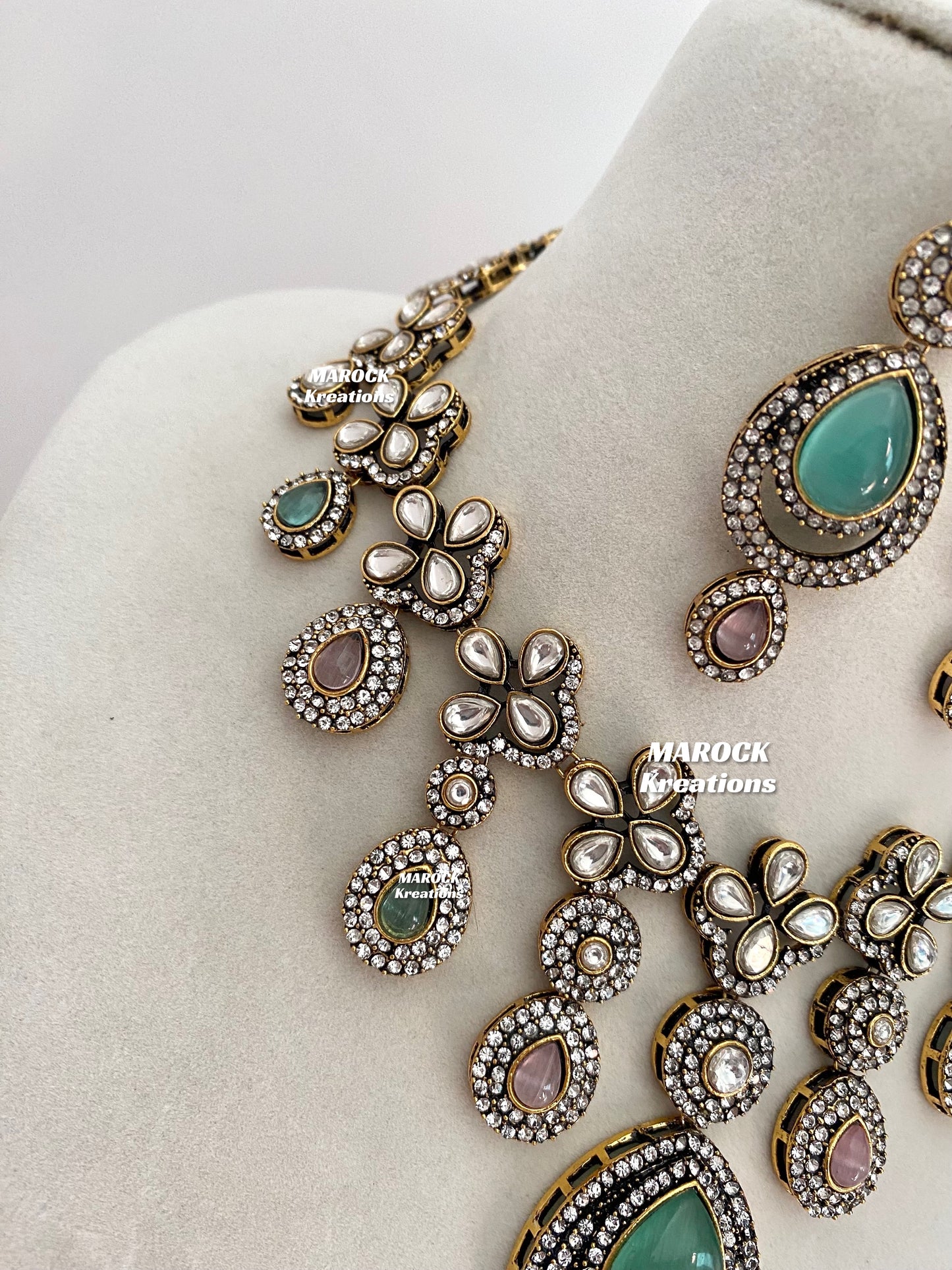 Sanjna Victorian Kundan Statement Necklace set