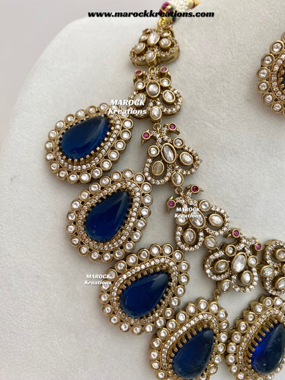 Roselina Sabyasachi inspired Premium Quality Moissanite Kundan Statement Necklace set