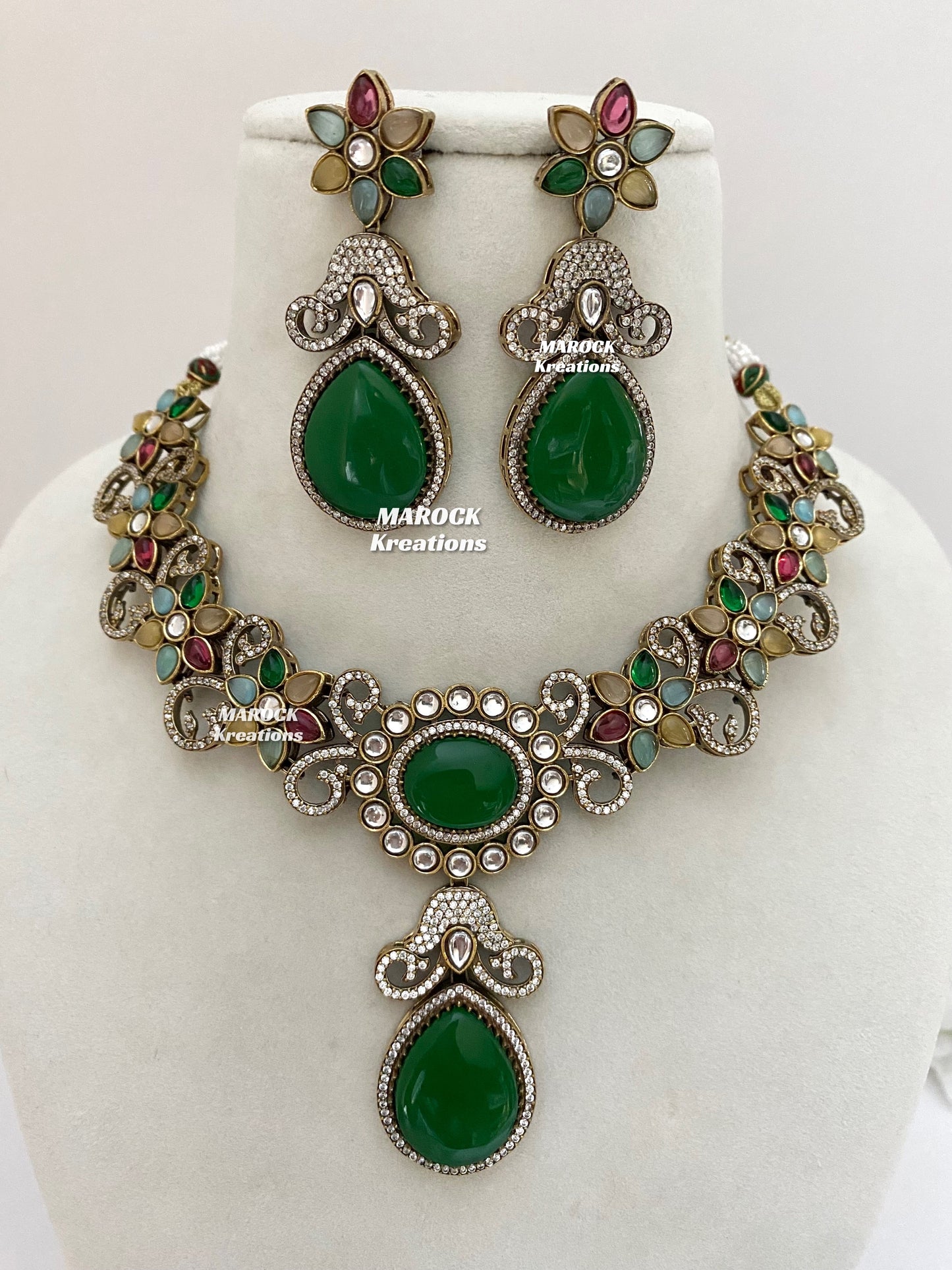 Freya Sabyasachi inspired Premium Quality Moissanite Kundan Necklace set