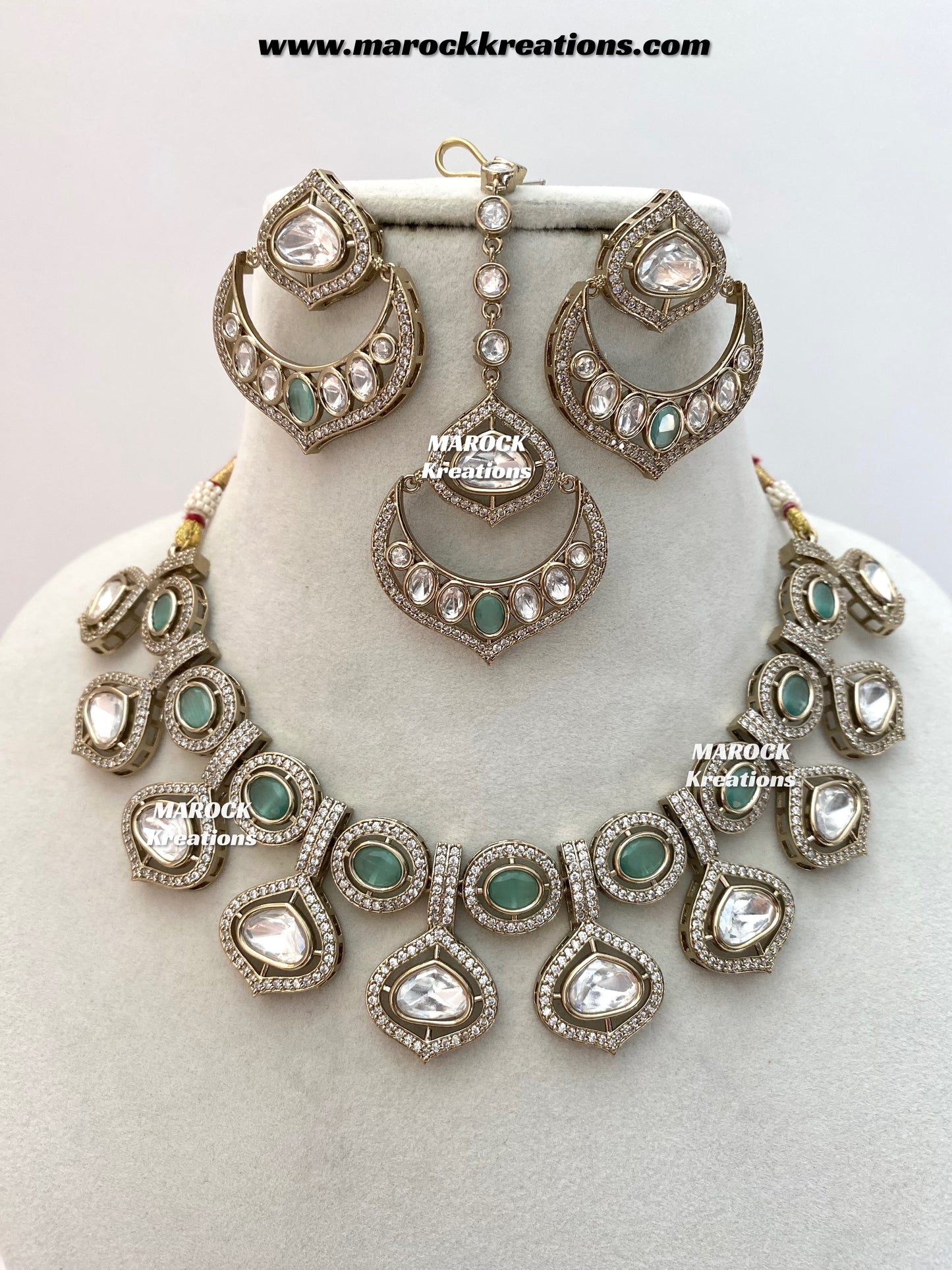 Gunjan Premium Quality Moissanite Kundan Necklace set