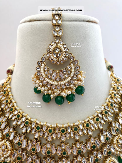 Fine Kundan V-shape Statement Necklace set