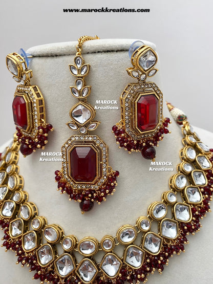 Shabnam Premium Quality Kundan Statement Necklace set