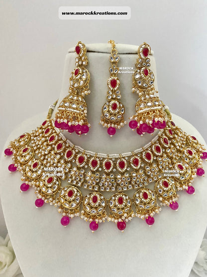 Kundan Necklace set comes with jhumki Earrings and tikka