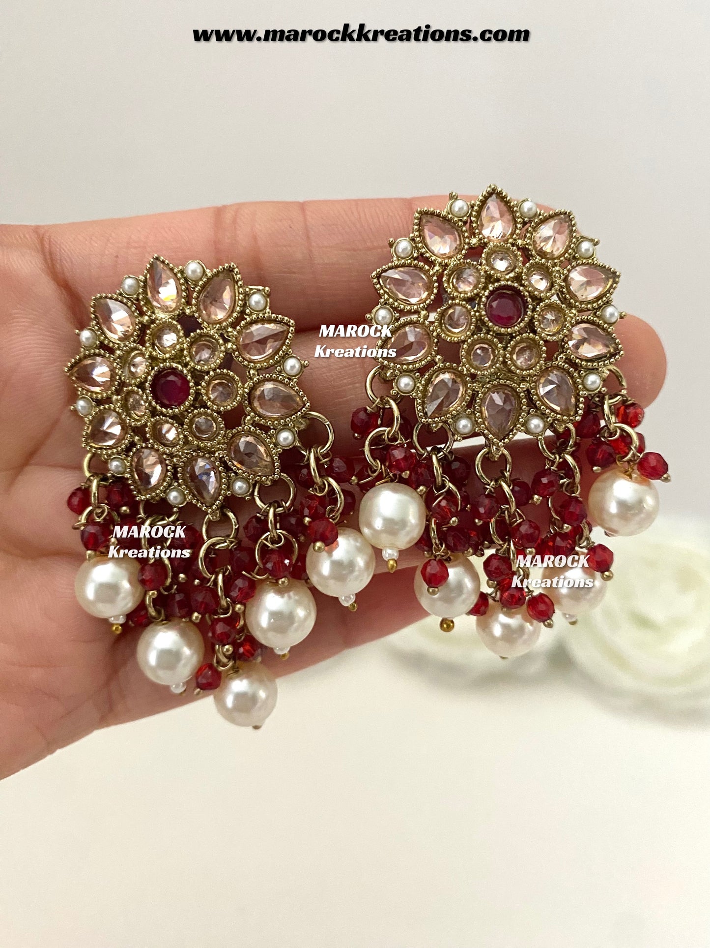 Rameesa Antique Polki Studs/Earrings