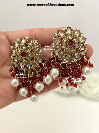 Rameesa Antique Polki Studs/Earrings