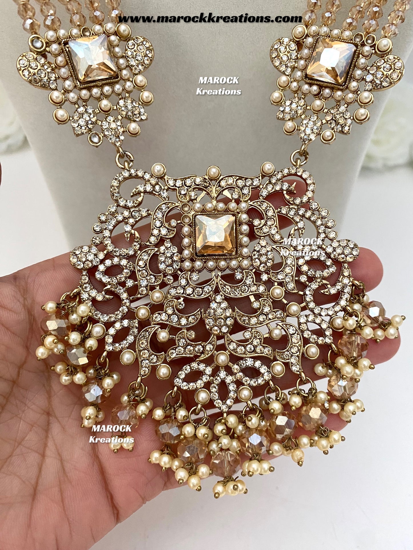 Sameena Premium Quality Pakistani Statement Rani haar set