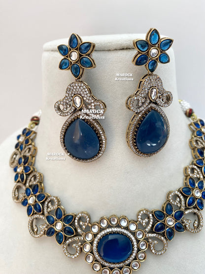 Freya Sabyasachi inspired Premium Quality Moissanite Kundan Necklace set