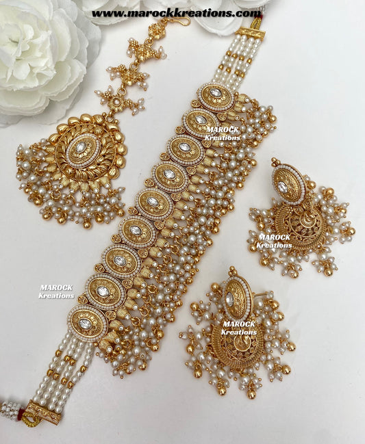 Lopa Premium Quality Gold Plated statement choker set