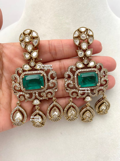 Labiba Sabyasachi inspired Premium Quality Moissanite Kundan with doublet stone Statement Necklace set