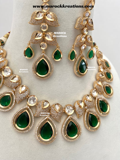 Swapna Premium Quality Tyani inspired Gold plated statement necklace set