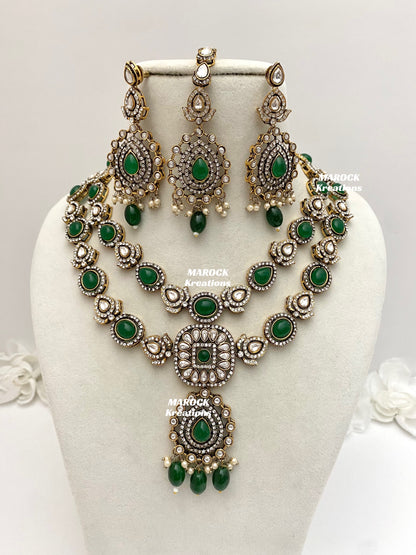 Hanali Victorian Kundan Statement Necklace set