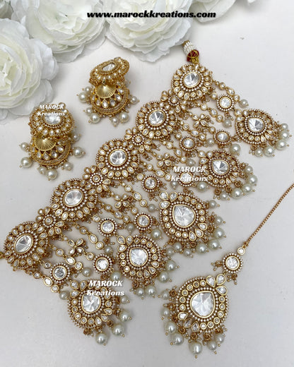 Antara Tyani inspired Premium Quality Gold plated Kundan exclusive Necklace set/Bridal set