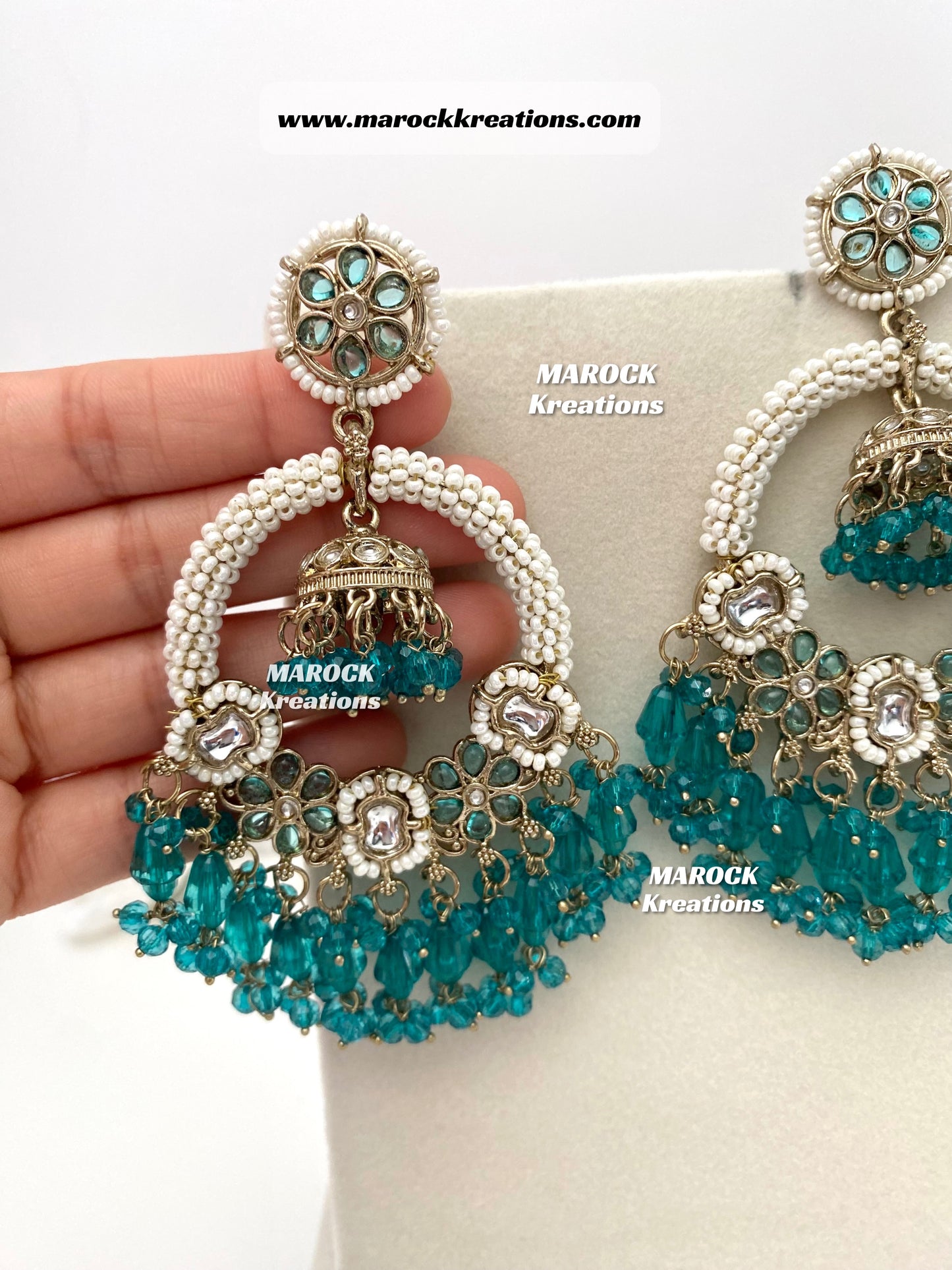 Bollywood style Kundan Statement Earrings