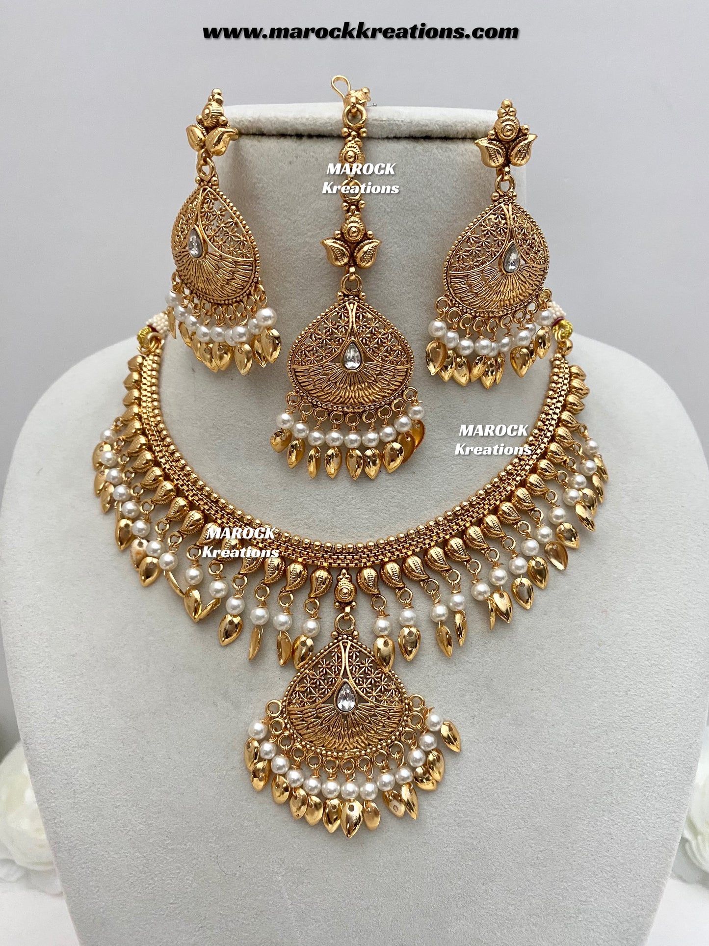 Diya Premium Quality Gold Plated peepal patti necklace set