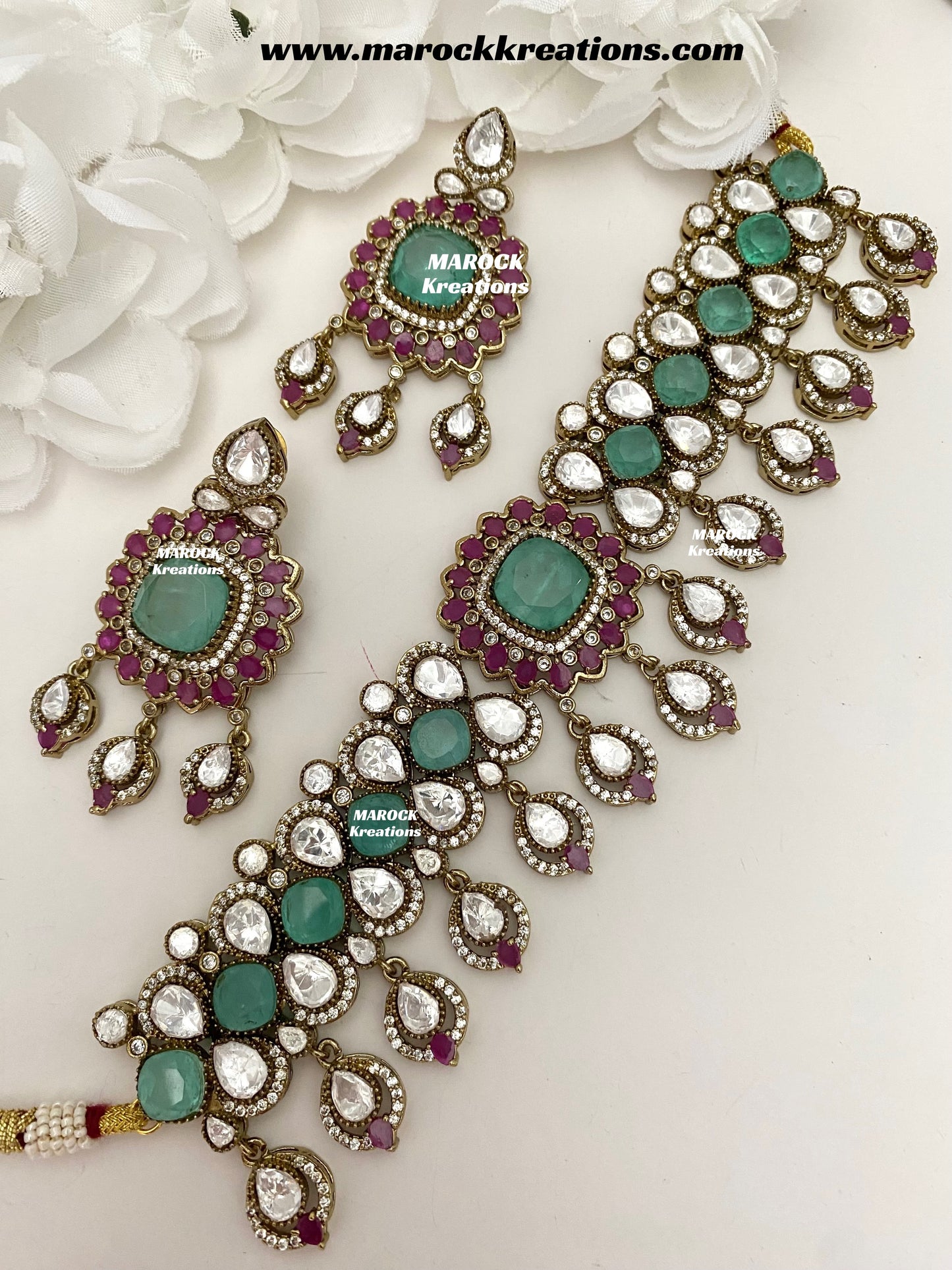 Vinny Premium Quality Moissanite Kundan Statement choker set