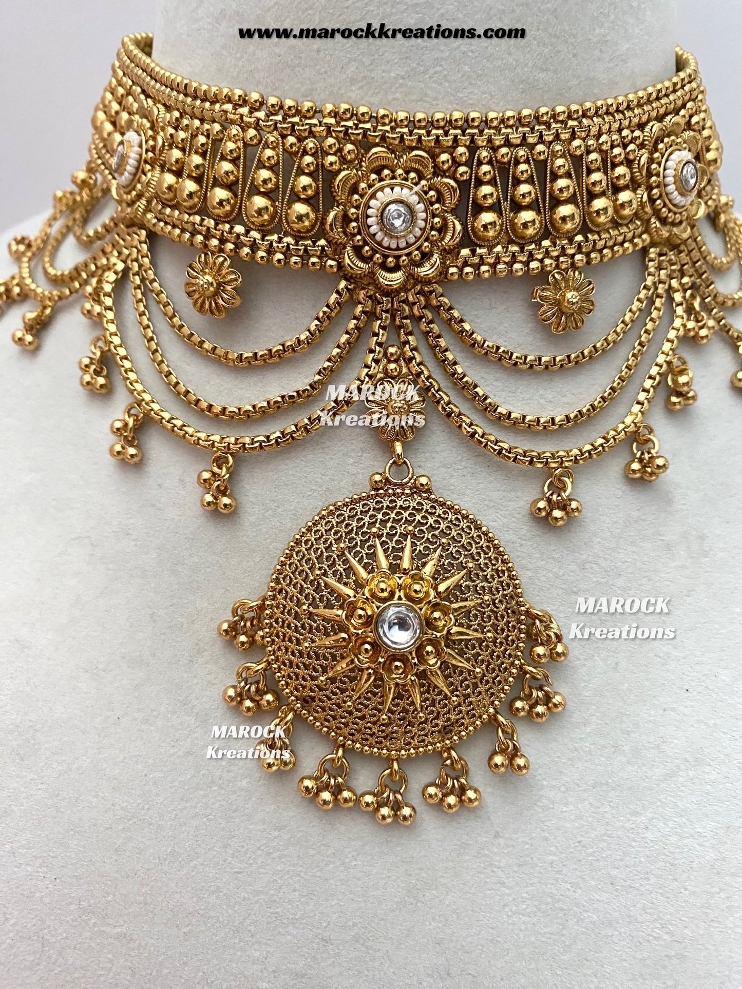 Anusha Premium Quality Gold plated statement choker set