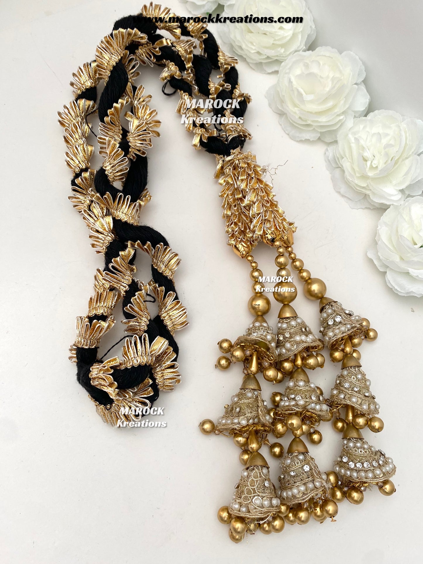 Traditional gotta patti Parandi with lace /Hair dori/Jago braid accessories