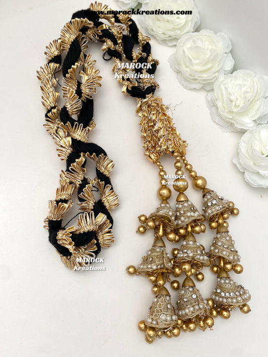 Traditional gotta patti Parandi with lace /Hair dori/Jago braid accessories