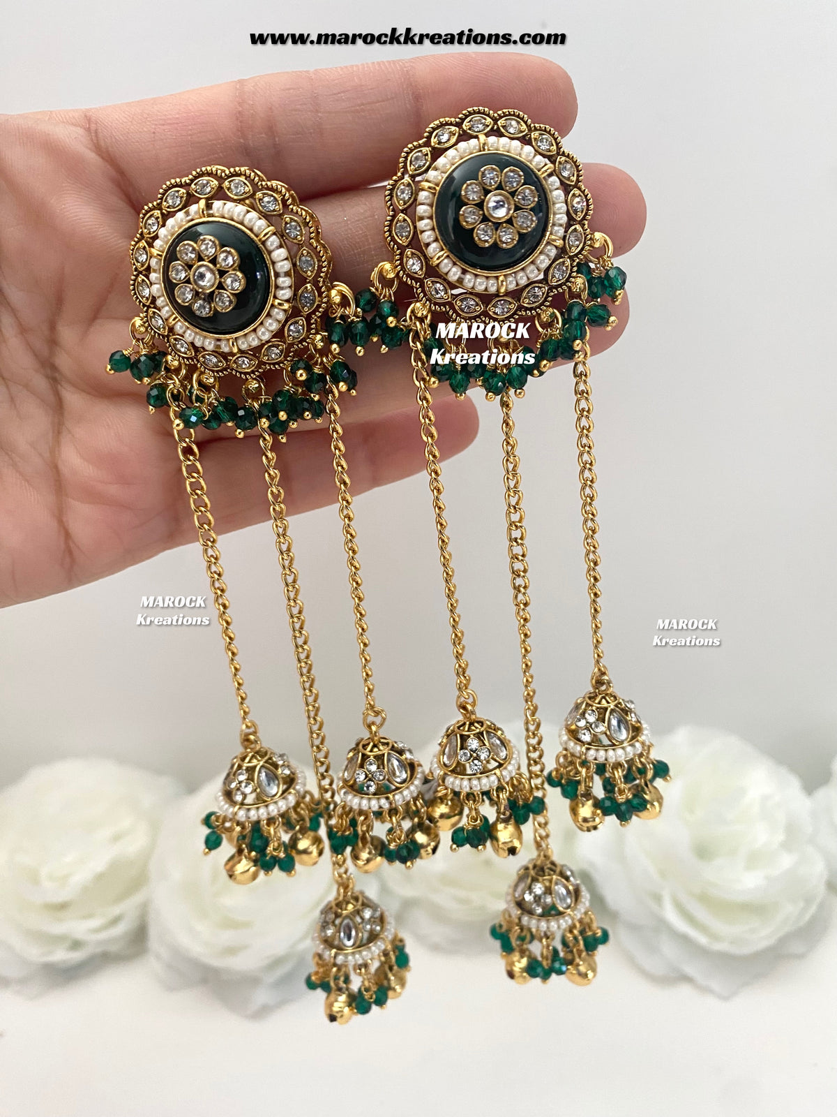 Nimrit Premium Quality Kashmiri Kundan Statement Earrings